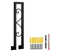 Main courante en U pour garde-corps d'escalier extérieur | Kit de main courante en fer forgé doré à fixation latérale pour intérieur, idéal pour les lofts et couloirs, noir(Noir,95cm(2.1ft))