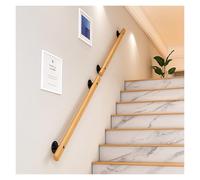 Main Courante Escalier En Bois Antidérapante Avec Supports En Fer Forgé, Rampes Murales Pour Personnes Âgées, Sensation De Confort Kit De Rampe D'escalier(Natural,280cm(2 * 140cm))
