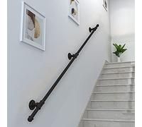 Main Courante Escalier Main courante en fer forgé, kit de support de rampe d'escalier pour main courante d'escalier | Poignées de maintien extérieures Rails pour marches extérieures intérieures, 80cm