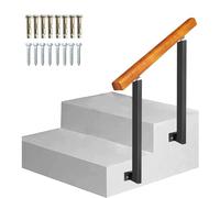 Main Courante extérieure en Bois pour escalier extérieur, Rampe d'escalier de Transition pour 1 à 3 marches, Rampe d'escalier Murale pour Porche, Barre d'appui de sécurité pour escaliers extérieurs (