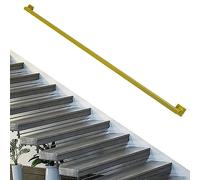 Main courante industrielle en fer forgé de 3 m en acier galvanisé pour escaliers intérieurs et extérieurs, support mural, design carré, finition dorée, durable et élégante
