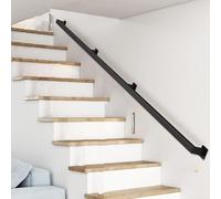 Main courante industrielle en zinc noir de 0,7 m, 0,9 m, 1,5 m, 2,1 m, support mural pour repose-pieds, garde-corps de sécurité d'escalier intérieur