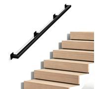 Main Courante Industrielle Noire, Kit De Garde-corps En Acier Galvanisé Robuste Pour Escaliers Et Marches Intérieurs Et Extérieurs, Avec Matériel De Montage(1.5m)