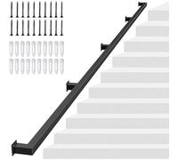 Main Courante Industrielle Noire, Kit De Garde-corps En Acier Galvanisé Robuste Pour Escaliers Et Marches Intérieurs Et Extérieurs, Avec Matériel De Montage(5.7m)