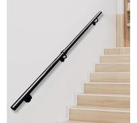Main courante industrielle pour mur, rampe d'escalier de 30 à 600 cm, en métal noir galvanisé, pour escaliers, rampe d'escalier, main courante pour montage mural intérieur et extérieur(120cm)