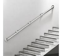 Main Courante Industrielle, Rampe Escalier Intérieur en Acier Inoxydable 304, Support en Tube Rond de 32 Mm, Capacité de Charge 400 Kg(350cm/11.4ft)