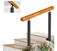 Main courante latérale pour marche extérieure, s'adapte aux rampes d'escalier à 2 ou 3 marches, rampe de transition en fer forgé pour jardin, porche, lofts, rampes de terrasse avec supports réglables(