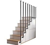 Main Courante latérale pour Marche, Rampe d'escalier en L, Rampe de Garde-Corps de Transition pour escalier de Grenier, Rampe en Fer forgé métallique, Garde-Corps antidérapant.(90cm)