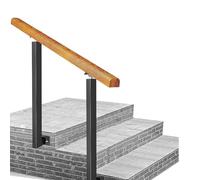 Main courante latérale pour marches extérieures, barre d'appui de sécurité en bois avec supports d'angle réglables et fixations murales pour maison, jardin, couloir, lofts, terrasse