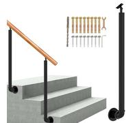 Main courante latérale pour marches extérieures, poteaux de rampe d'escalier pour couloir de maison loft jardin terrasse garde-corps de sécurité, colonnes de balustres en métal réglables(90cm(35.4in))