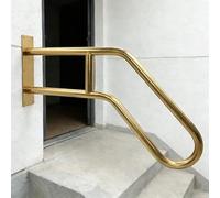 Main Courante, Main Courante pour Escalier Exterieur, Adaptées à 1 à 3 Marches, Poignée Antidérapante en Forme de U, Conviennent aux Terrasses(Gold,66 cm/26 in)