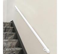 Main courante métallique, barre d'appui intérieure/extérieure Rampe d'escalier Balustrade d'escalier murale blanche Poignée de sécurité en tube rond, 1m 2m 3m 4m 5m 6m(480cm)