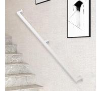 Main courante moderne blanche pour escaliers intérieurs, rampe d'escalier en fer forgé en métal avec support mural, rampe d'appui de sécurité 30-600cm(Blanc,600cm)