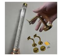Main courante moderne en acrylique transparent for escaliers intérieurs - avec supports métalliques et embouts for et support(Gold,500cm)