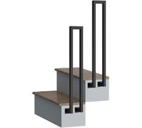 Main courante moderne en fer en forme de U pour escaliers intérieur/extérieur avec tube carré de 85 cm pour plus de sécurité et de style