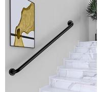 Main courante moderne pour escaliers intérieurs extérieures, kit de support de rampe d'escalier à tube rond fixé au mur, poignée de barre d'appui de sécurité en acier inoxydable(50cm)
