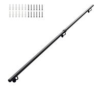 Main courante moderne pour escaliers, rampe d'escalier de sécurité en fer noir - Kit complet, tuyau rond, support antidérapant, rampe d'appui murale, 30 cm à 600 cm(390cm)