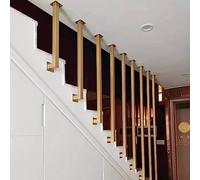 Main courante montée au plafond pour escaliers, garde-corps d'escalier en métal 30-150 cm Rambarde Balustrade Antidérapante Industrielle en Fer Galvanisé Escalier Garde-corps Or Design carré de type L