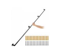 Main courante murale en acier carbone 3 3 m charge 200 kg 3 tubes de 32 mm et 4 supports pour escalier intérieur ou extérieur
