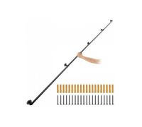 Main courante murale en acier carbone 3 96 m charge 200 kg 4 tubes 32 mm et 5 supports pour escalier intérieur ou extérieur