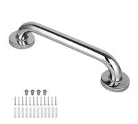 Main Courante Murale en Acier Inoxydable 304 - Rambarde d'escalier intérieure/extérieure Durable, Barre d'appui Ronde de 3,2 cm, Finition argentée, 120 cm (4 pi) - Support Robuste
