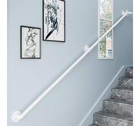 Main courante murale en fer forgé blanc durable de 280 cm pour escalier intérieur/extérieur, poignée de sécurité réglable de 30 600 cm, pour marches et rampes, installation facile, design moderne
