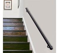 Main courante noire pour escaliers 16 m Barre de sécurité industrielle Support mural Support intérieur ou extérieur Rampe d'escalier (350 cm) Solution durable et élégante