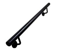 Main courante noire pour marches intérieures extérieures, barre appui antidérapante fer forgé industriel pour personnes âgées handicapées, tige support murale - Kit complet(330cm)