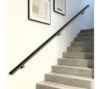 Main courante noire pour rampe d'escalier intérieure et extérieure