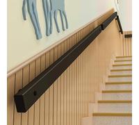 Main Courante pour Escalier Argent Noir Métal Rampes D'escalier, Rampe D'escalier Étroite de 3 Cm, Facile à Saisir 6 Pieds 7 Pieds 8 Pieds 10 Pieds, Sécurité Robuste Support Mural pour Intérieur Extér