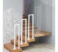 Main Courante Pour Escalier Métal - Rampe, Balustrade D'escalier Intérieure Avec Jeu De Vis, Clôture Garde-corps Balcon Extérieur, Barre Support Pour Loft Jardin Villa(White,75cm)