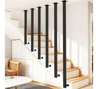 Main Courante pour Escalier Noir, en Forme de L, Rampe Escalier IntéRieur, Garde-Corps Intérieur Latéral, Rambarde en Métal, Moderne pour Grenier, Véranda, Entrée (60CM)