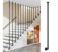 Main Courante pour escaliers 30-150 cm, Garde-Corps antidérapants en Tube Rond, rampes d'escalier à Fixation latérale, rampes en Fer forgé pour Villas et décoration intérieure.(110cm)