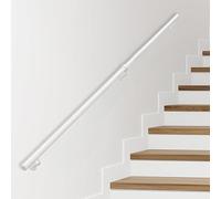 Main Courante pour escaliers 3FT 5FT 7FT 14FT, rampes d'escalier Modernes, rampes d'escalier murales en Fer forgé Blanc, rampes d'escalier antidérapantes avec Barre d'appui de sécurité(540cm)