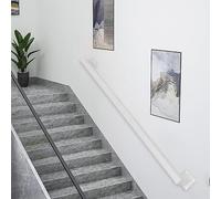 Main courante pour escaliers intérieurs, kit de support de rampe d'escalier de 30cm - 600cm, balustrade murale en fer forgé pour marches intérieures et extérieures(Blanc,240cm)