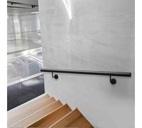 Main courante pour escaliers - Rampes d'escalier intérieures en métal noir - Rampe d'escalier de sécurité murale - Barres d'appui extérieures pour garage, sous-sol et porche(120cm)
