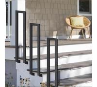 Main courante pour escaliers, rampes en U, rampes d'escalier, rampe d'escalier, balustrade pour l'extérieur, l'intérieur et l'extérieur, jardin, cage d'escalier, escaliers (95 cm, noir 20 cm)