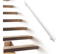 Main courante pour montage mural - 1 2 3 4 5 6 mètres Kit complet de rampe d'escalier blanche Barre d'appui de sécurité en tube rond en fer forgé pour couloir de loft de villa(250cm)