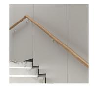 Main courante Rampes d'escalier en bois massif, rampes d'intérieur antidérapantes avec supports en acier inoxydable, design rond et durable rampe d'escalier(120cm)