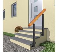 Main courante réglable en bois pour escaliers, balustrade latérale, 100 cm, hauteur 90 cm, utilisation en intérieur et en extérieur, kit de support robuste pour la sécurité et le style