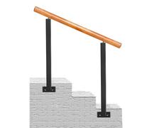 Main courante réglable en fer forgé noir pour marches extérieures 1 à 3 marches Design double poteau pour transition de porche Idéal pour la sécurité et le soutien