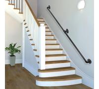 Main courante rétro pour tuyau d'eau, ensemble complet, main courante d'escalier murale industrielle antidérapante en métal pour jardin, garage, porche, intérieur et extérieur (taille : 200 cm)