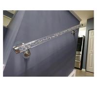 Main courante robuste en acrylique transparent pour escaliers d'intérieur/extérieur Longueur personnalisée 5,8 m avec supports argentés Système de garde-corps de sécurité durable résistant aux