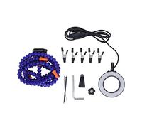 Main d'aide à souder, loupe USB 3X à 5 mâchoires, bras flexibles ABS, Station de soudage légère (Bleu)