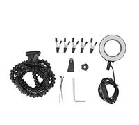 Main d'aide à souder, loupe USB 3X à 5 mâchoires, bras flexibles ABS, Station de soudage légère (Noir)