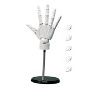 Main d'art posable, main de mannequin de croquis réaliste, conception articulée avec support de dessin, outil de modèle de figurine en bois, accessoire de studio avec style naturel, pratique créative
