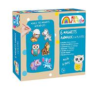 MAIN D'ARTISTE - Kit de Création de Magnets Animaux - Loisir Créatif - 730203 - Moulage - Peinture - Platre - Frigo - Créativité - Activités Manuelles - Kit Complet - À Partir de 5 ans