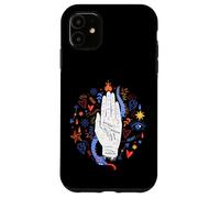 Main de chiromancie lisant l'art Spirituel ésotérique Symboles Floraux Coque pour iPhone 11