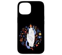 Main de chiromancie lisant l'art Spirituel ésotérique Symboles Floraux Coque pour iPhone 15