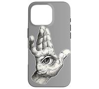 Main de Fatima Blackwork Minimal Eye Coque pour iPhone 16 Pro